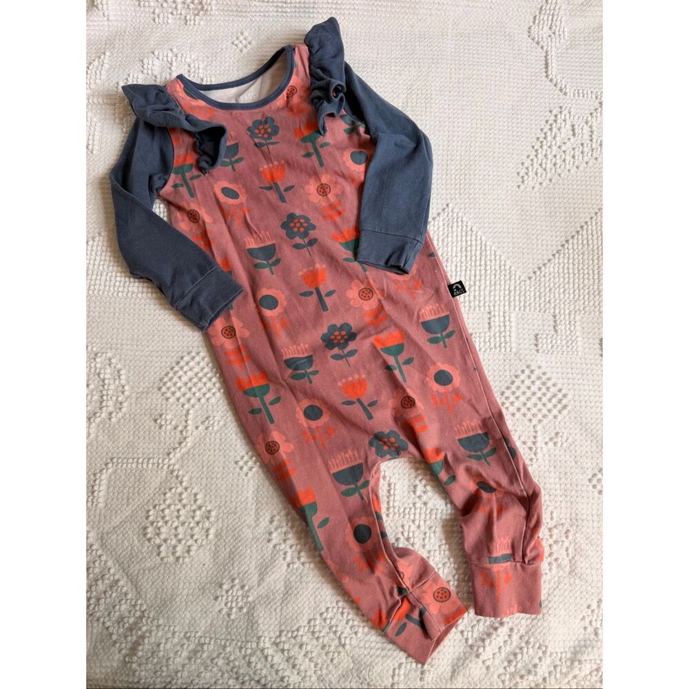 Rags to Raches Floral Ruffle Romper 2T Cotton